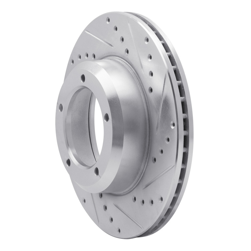 Land Rover Range Rover Brake Rotor (1) - Front Right - R1 Concepts - Drilled & Slotted - Silver - `90-`16